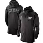 nike veste zipper hoodie nba oklahoma city thunder heathered black authentic